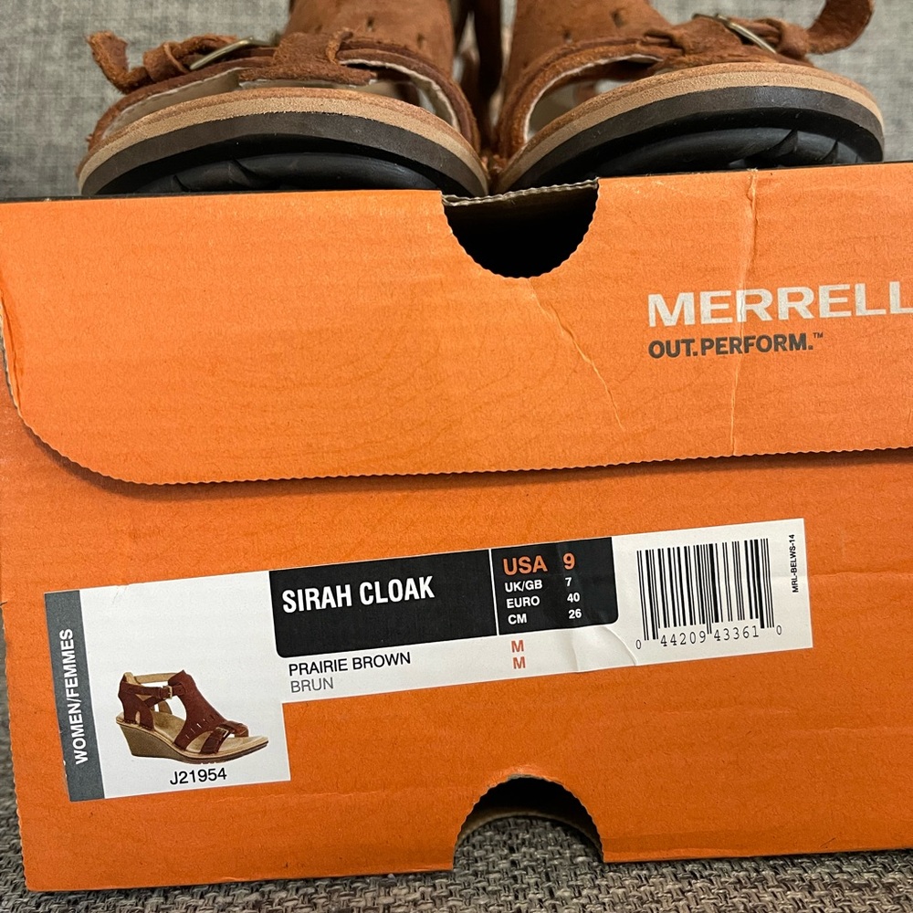 NEW Merrell Women’s Sirah Cloak in Prairie Brown Leather Shoes - Picture 4 of 5